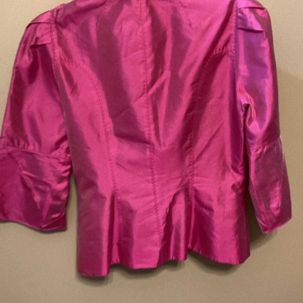 Per Se Pink 3/4 Sleeve Notched Collar Blouse - Picture 5 of 5